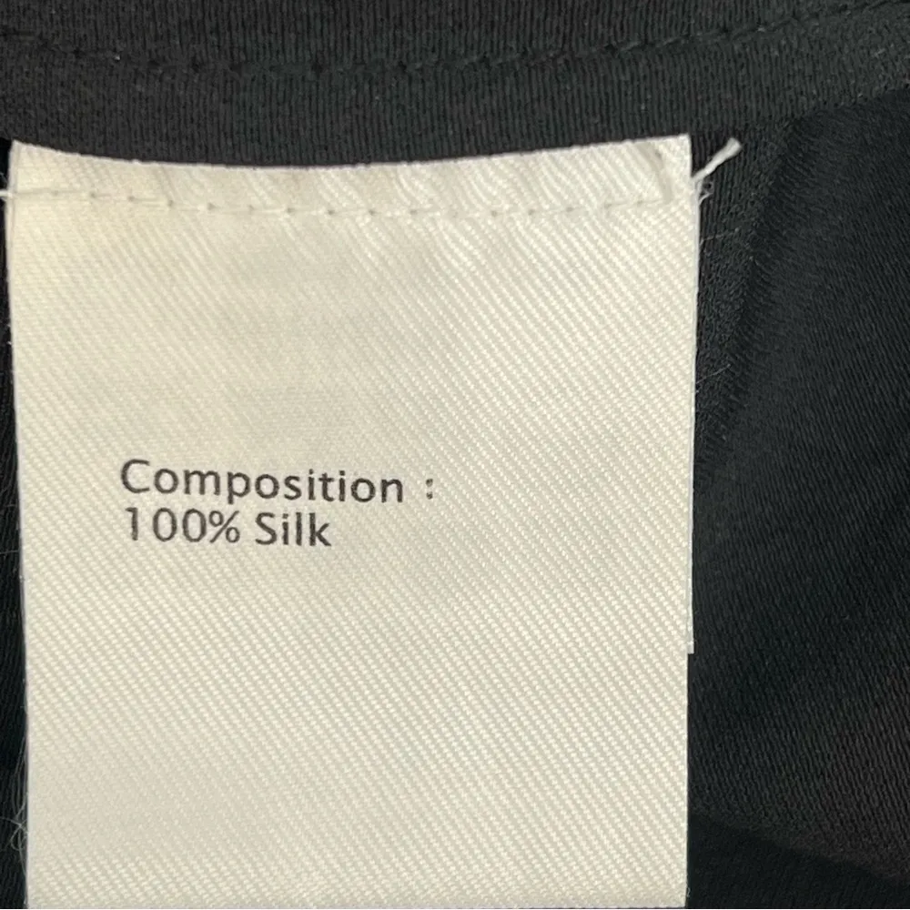 Phillip Lim 100%Silk satin bejeweled neckline Top, black, 3/4 sleeve, size 6 - Image 11