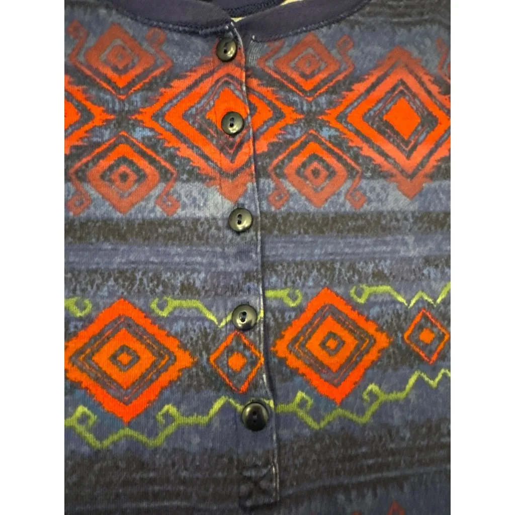 LRL Lauren Jeans Co. Multicolor Geometric Shirt Medium Long-Sleeve Southwestern - Image 2