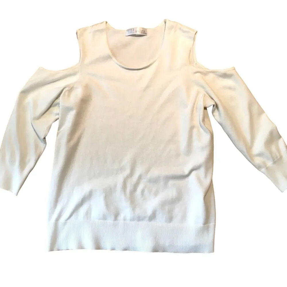 Time and Tru Women's Cold Shoulder Sweater - Image 4