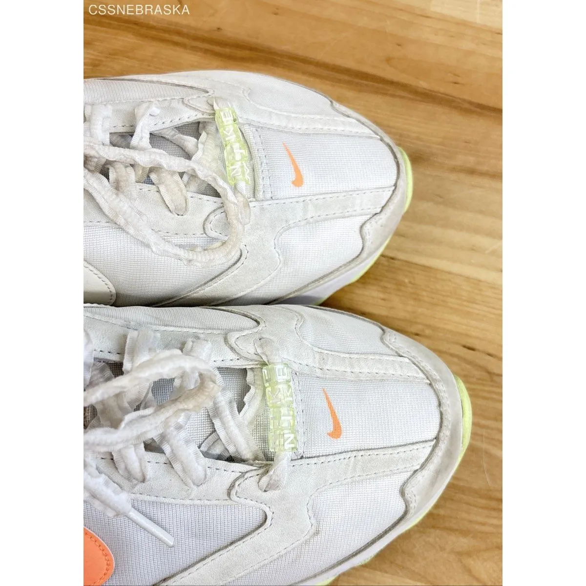 Nike White/Lime/Peach Womens 5 Air Max Dawn Running Shoes Athletic Shoes -Size 9 - Image 6