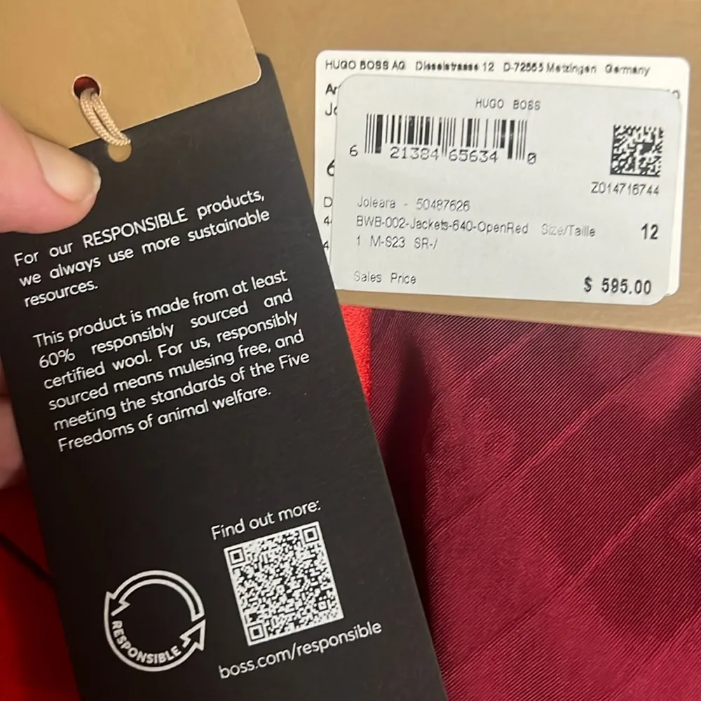 Hugo Boss BOSS  “Joleara” Virgin Wool Blend Cropped Tuxedo Jacket - Image 12