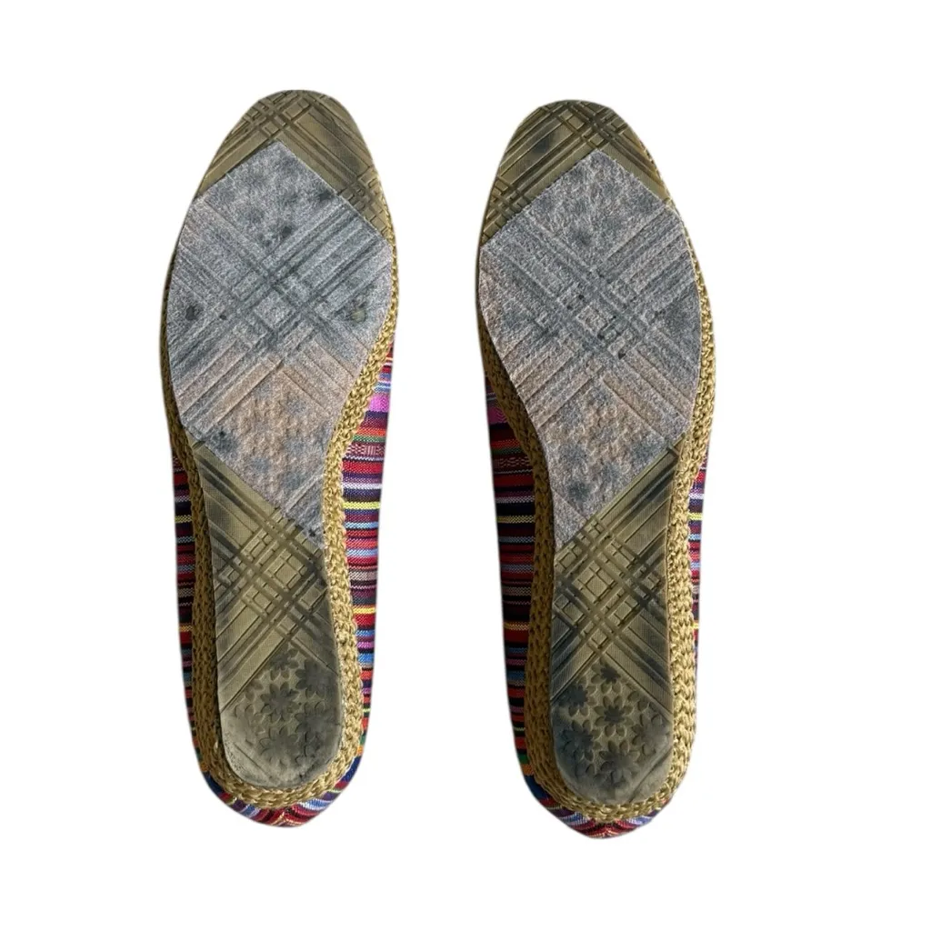 Beacon Phoenix Slip On Striped Ballet Espadrilles Wedge Stripe Size 8 Red - Image 7