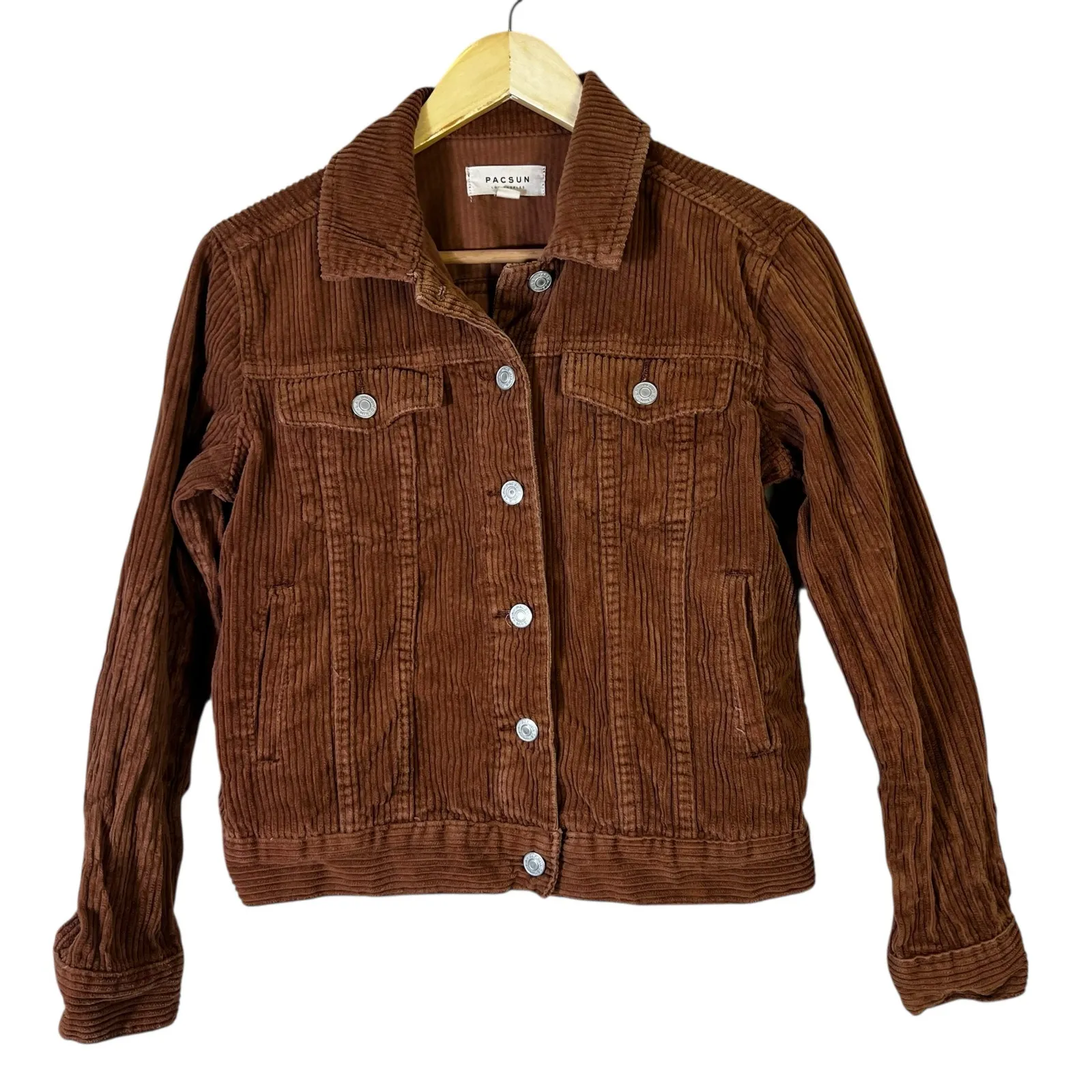 Pacsun Corduroy Cropped Jacket Womens XS Brown Corduroy Western Rustic Outdoorsy - Image 2