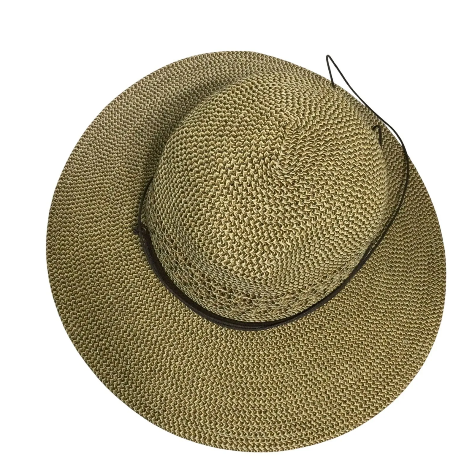 Unisex Brown‎ Wide Brim Straw Sun Hat Summer Beach Travel Packable Fedora OS Tan - Image 2