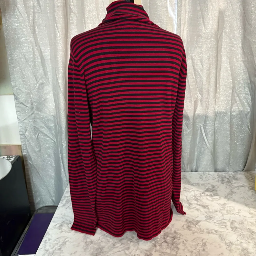 Norma Kamali Red and Black Striped Top - Image 8