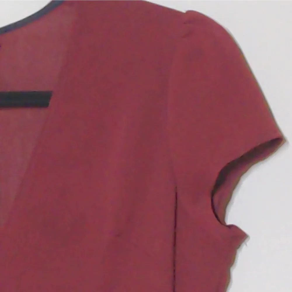 Reformation Burgundy Dress V-neck Fit and Flare Cap Sleeves S - Image 3