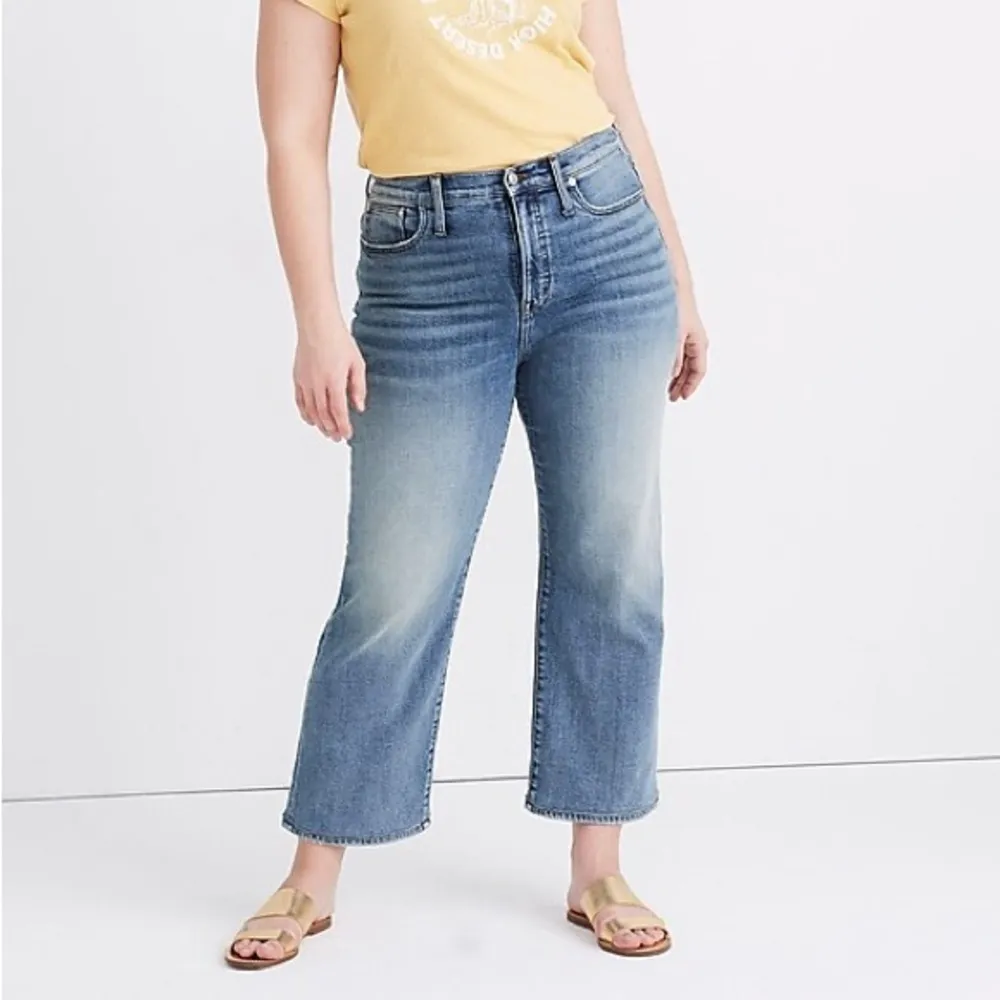 Madewell Slim Wide-Leg Crop Jeans in Reggie Wash Sz 36 - Image 2