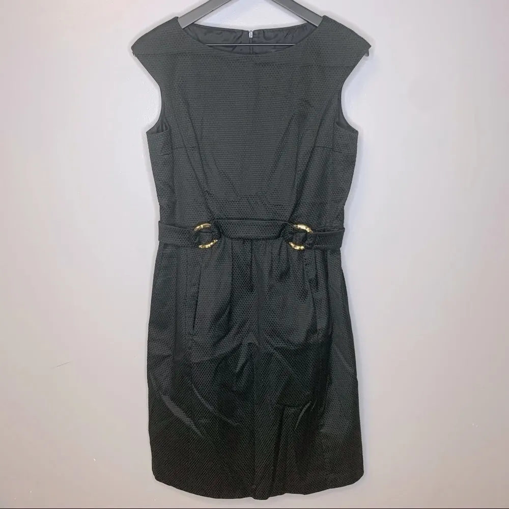 David Meister Black Textured Sheath Dress - Image 2