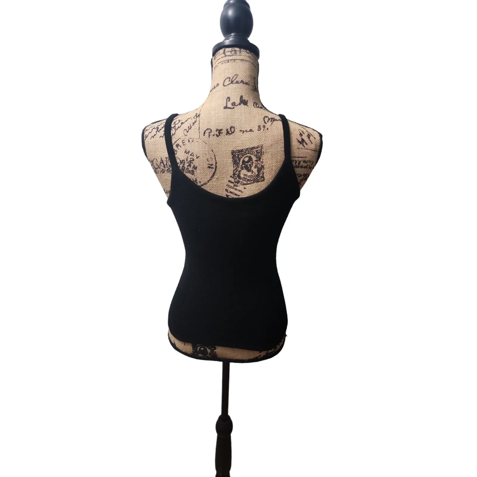 Vintage G.A.S. Co. Women's Knitted Tank‎ Top & Striped Crop Top Set Size S Black - Image 4