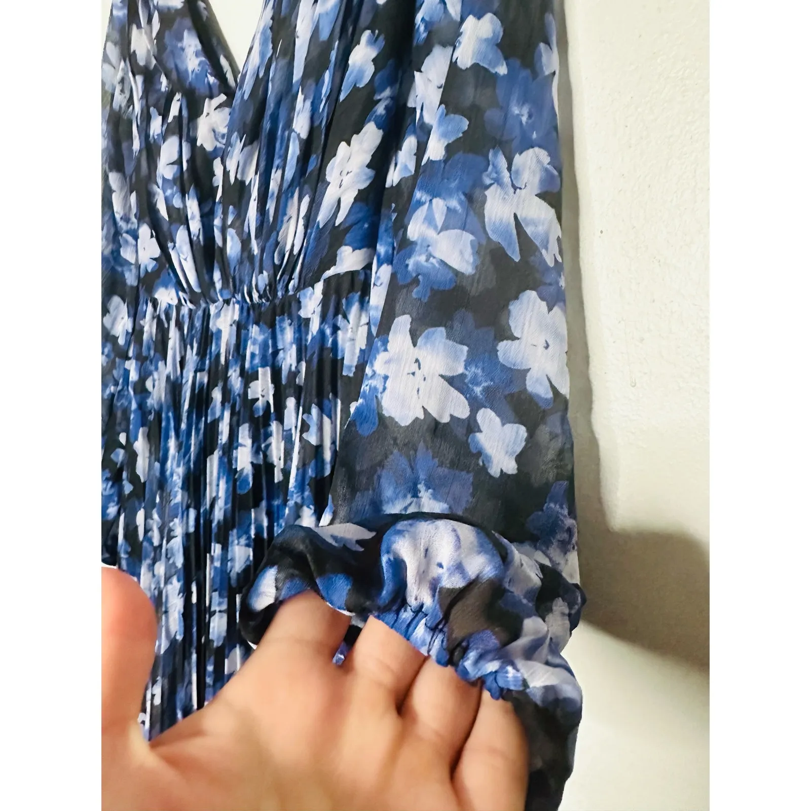 ML MONIQUE LHUILLIER Melanie Black Floral Print Chiffon A - Image 10