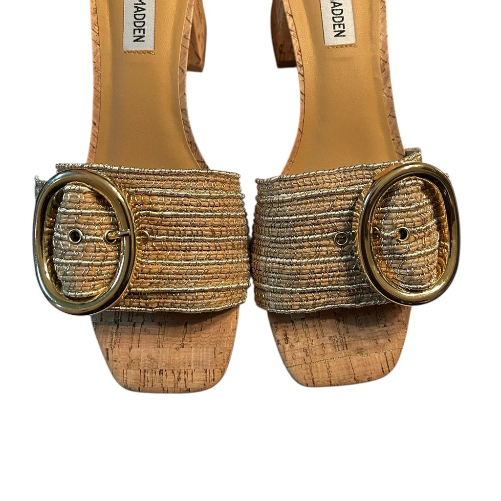 Steve Madden Brown Multi Slip on Block Heel Sandals(Size 8.5M) - Image 4