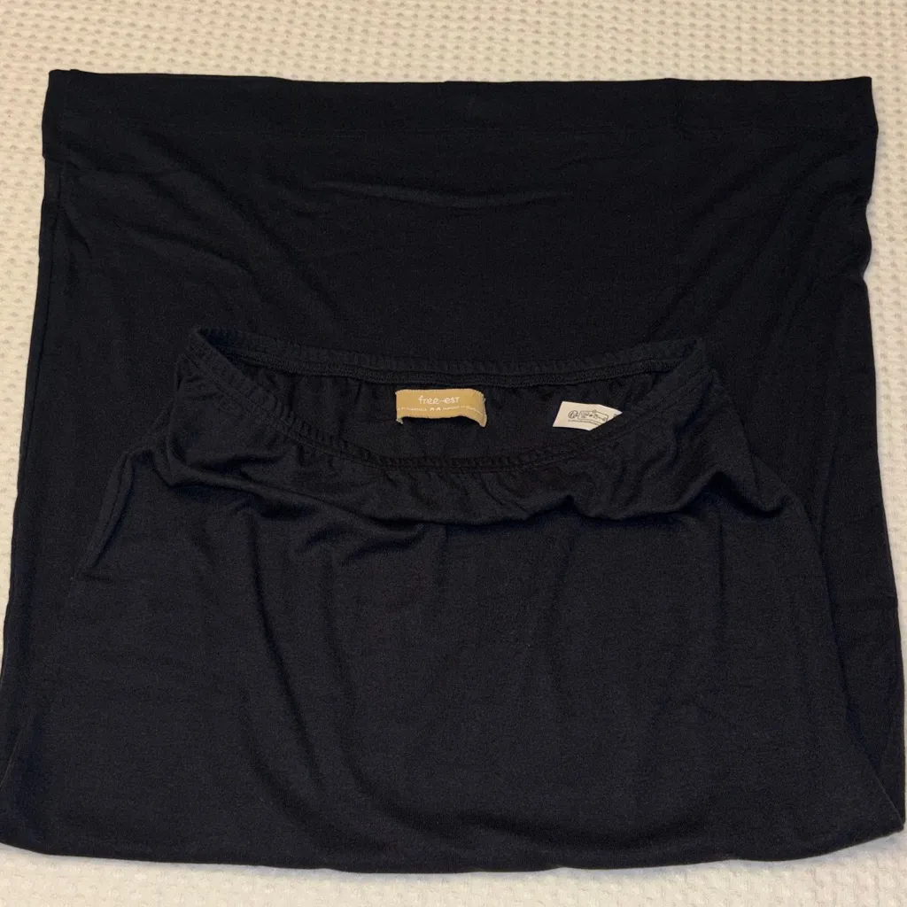 NEW Set! Free People GOOD FEELS TUBE SET Tube Top + Maxi Skirt Black MEDIUM - Image 11