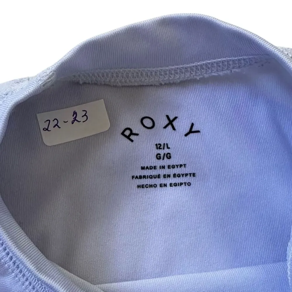 Roxy White Swimsuit Rashguard Junior Size 12/Large | 22-23 - Image 3