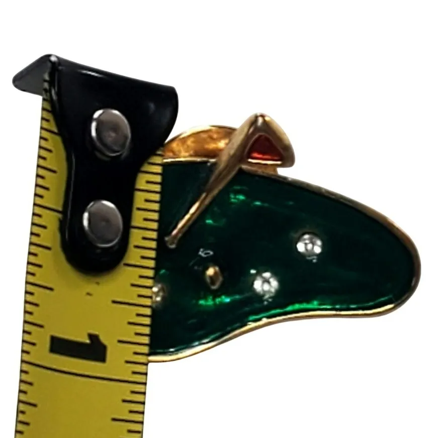 Enamel Golf Course Lapel Pin Gold Tone Back Unsigned 1/2" - Image 4