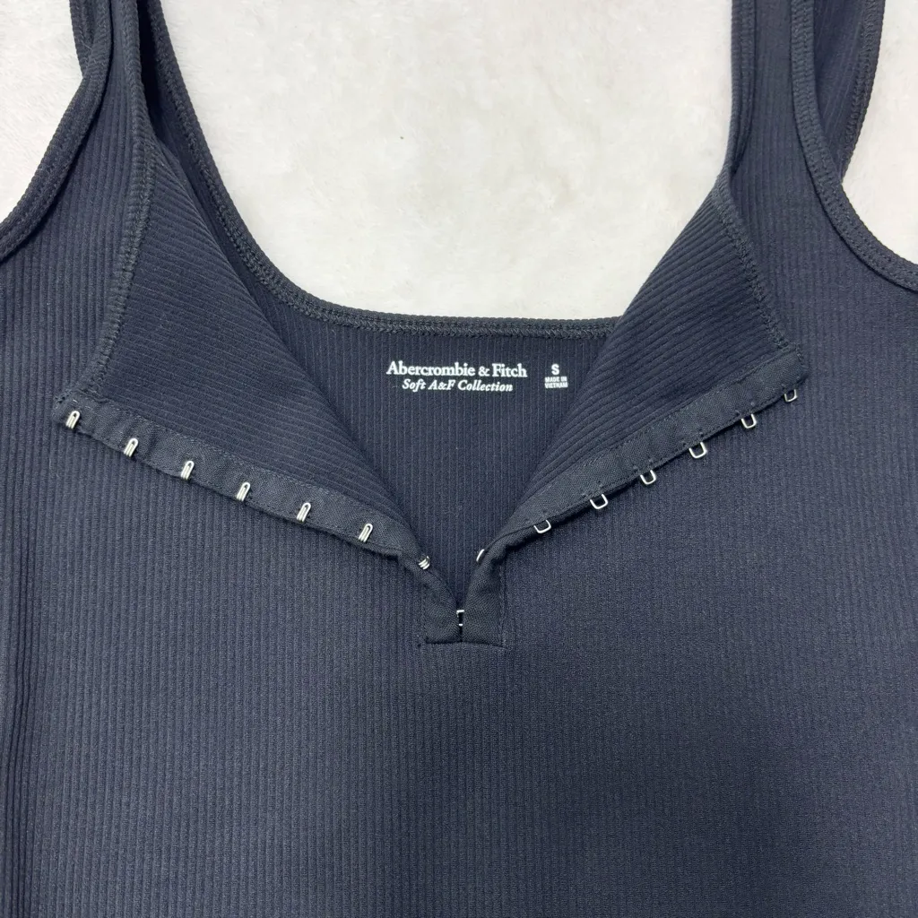 Abercrombie & Fitch Sleeveless Square Neck Hook and‎ eye tank Black bodysuit S - Image 7