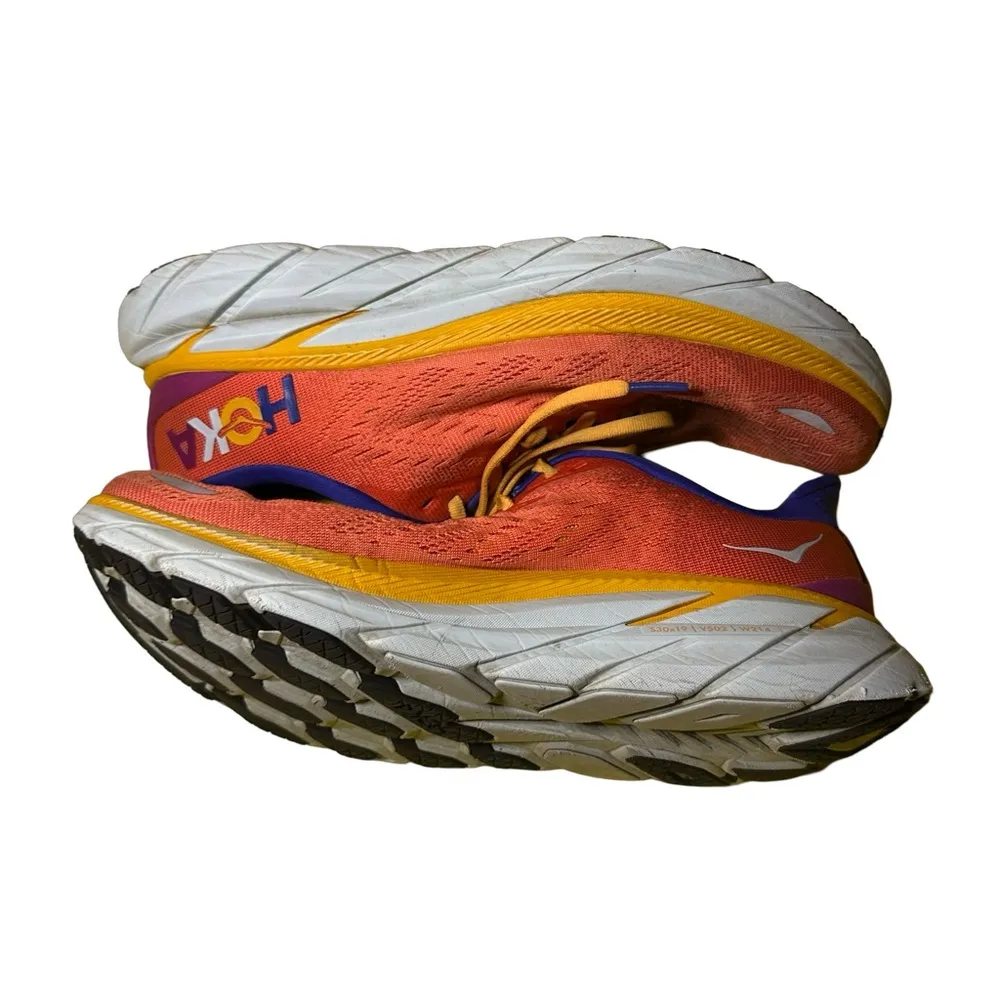 Hoka Clifton 8 Women Orange Running Shoes Sneakers Size 9.5  (9.5B) - Image 11