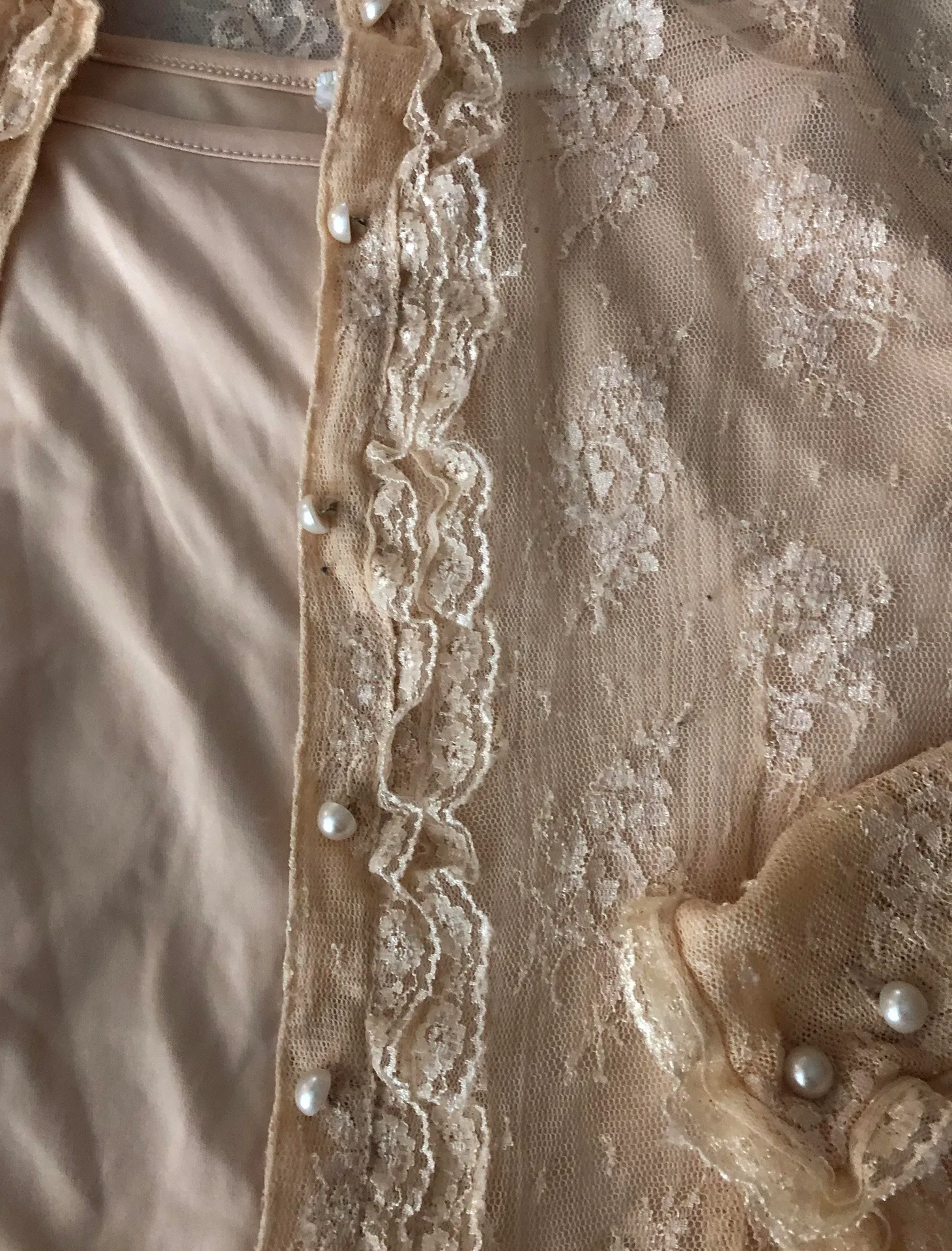 Super cute vintage lace top Tan Size L - Image 5
