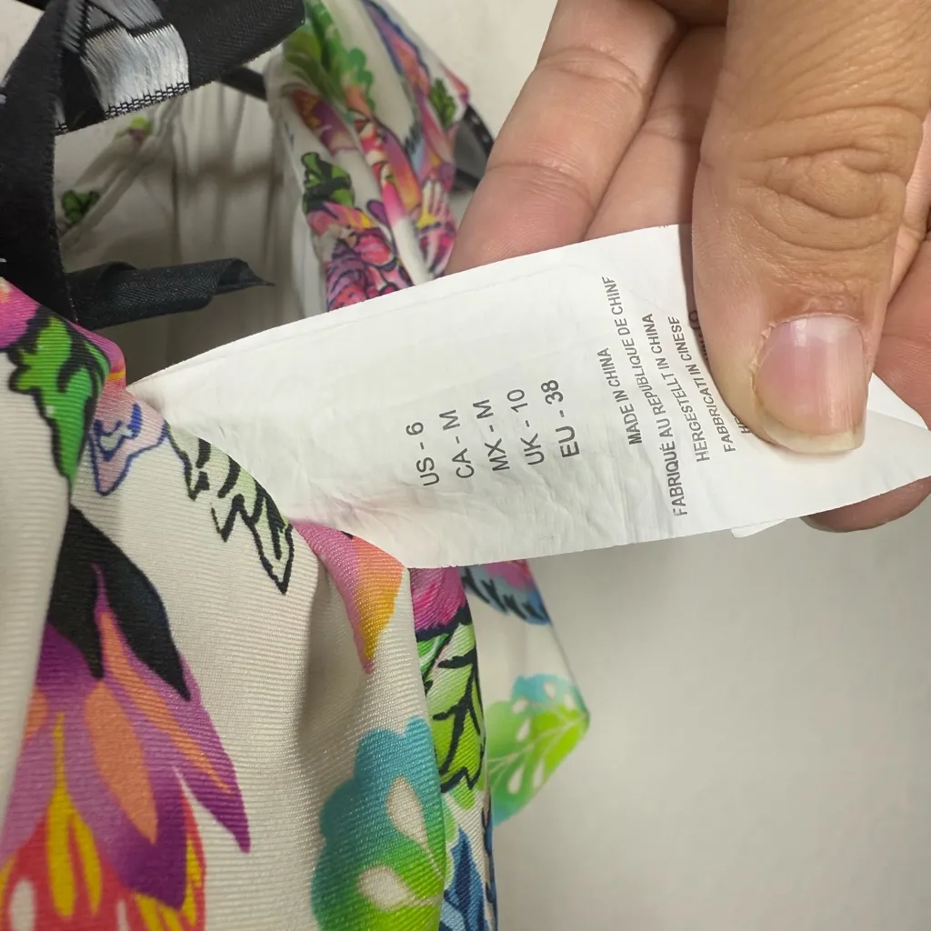 La Blanca Botanical Jardin Off Shoulder One Piece Swimsuit Size US 6 - Image 8