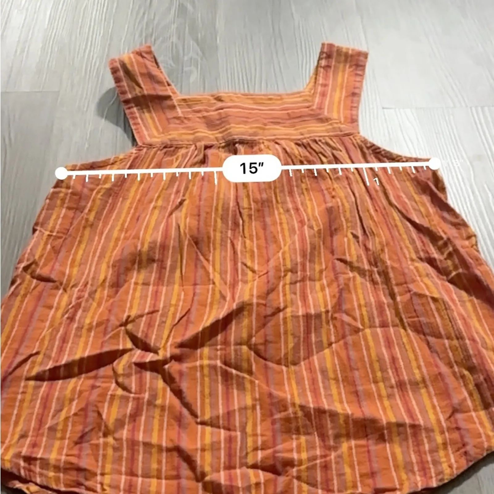 Universal Thread Orange Multicolor Striped Square Neck Sleeveless Top Size‎ XS - Image 5