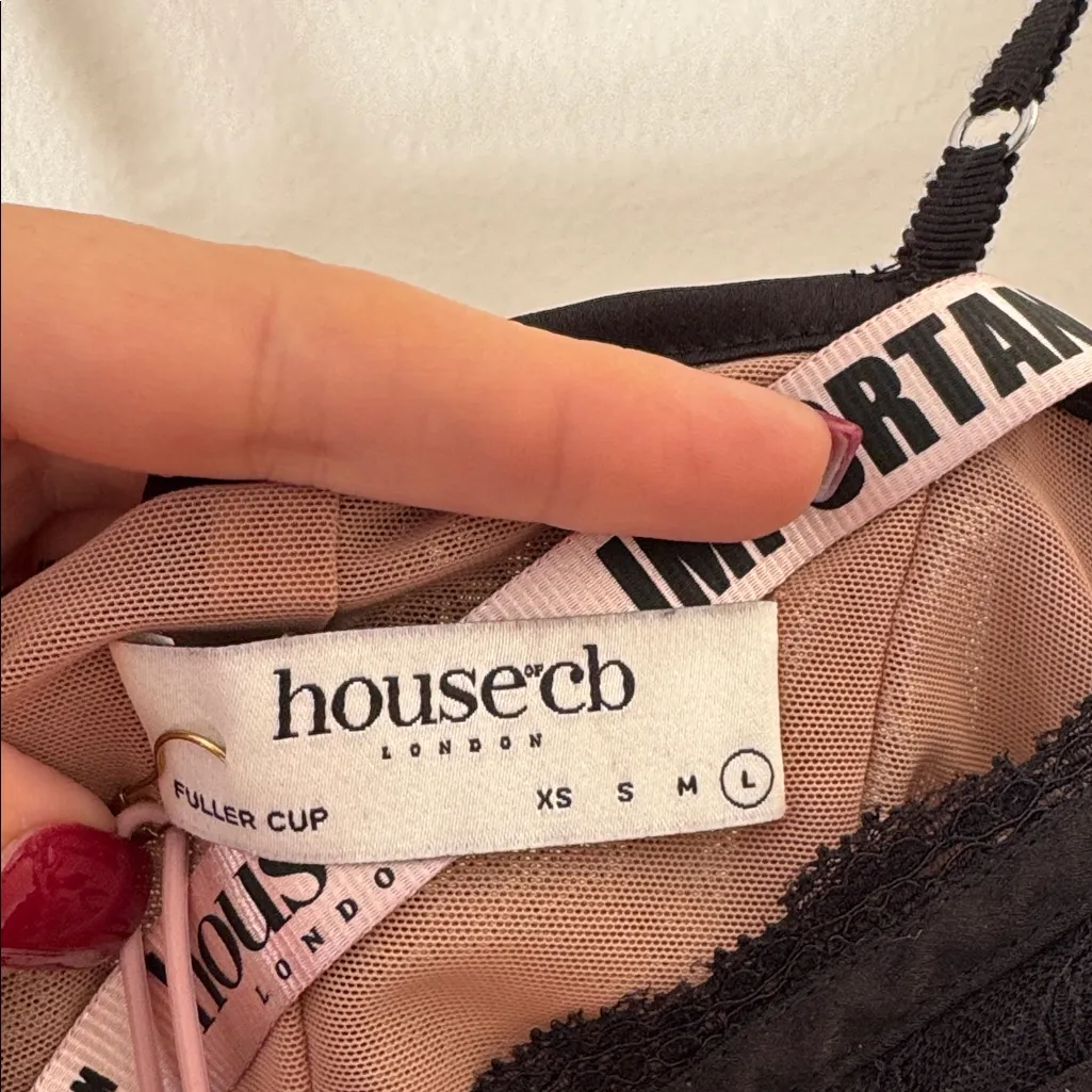 House of CB LISETTE Black Lace Corset Top, Size Large Fuller cup $179 - Image 12