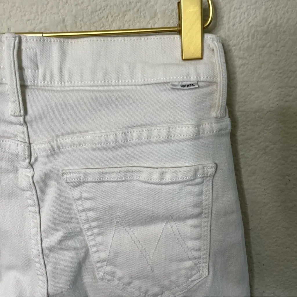 Mother Denim The Insider Crop Step Fray White Fairest Of Them All Womens Size 28 - Image 7
