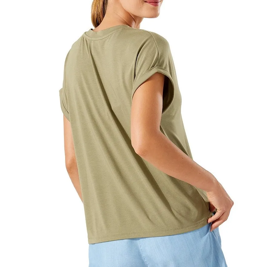 Kauai Soft Stretch Knit Jersey V-Neck Short Sleeve T-Shirt L - Image 2