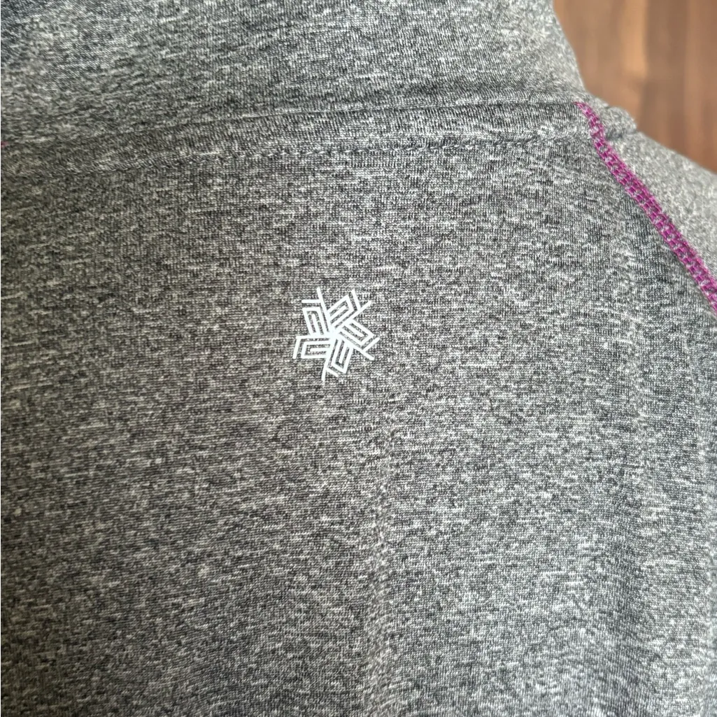 Women's Tek Gear Purple Gray Quarter-Zip Long Sleeve Top XL - Image 4