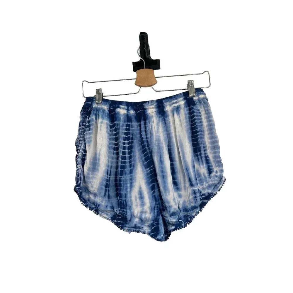 Generation‎ Love Blue Tie Dye Tasseled Drawstring Shorts Size Medium - Image 5