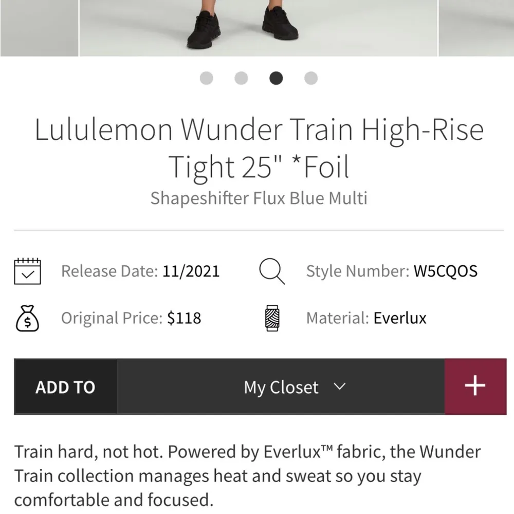 Lululemon Wunder Train HR Tight 25” Foil - Image 5