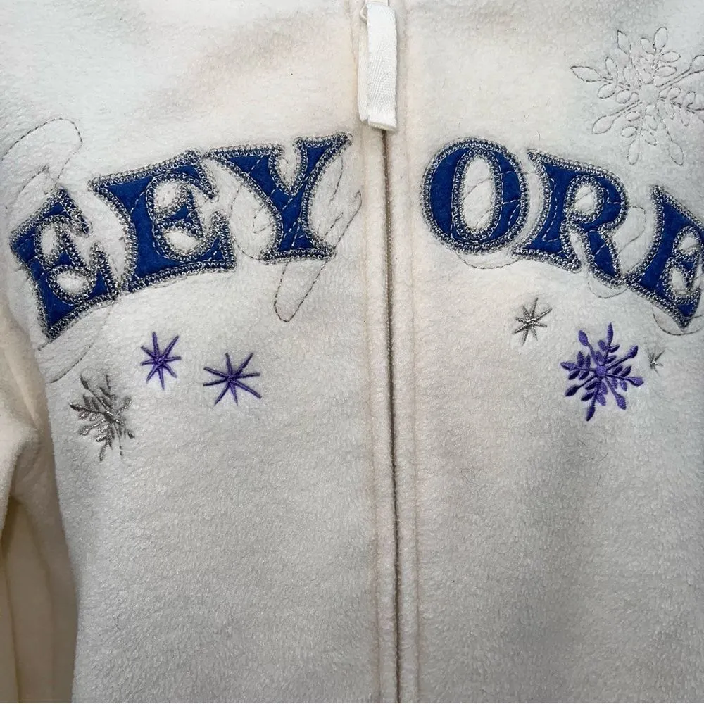 Disney Eeyore Fleece Zip Front Jacket w/Kangaroo Pockets & Eeyore Patch-Size 7-9 - Image 3