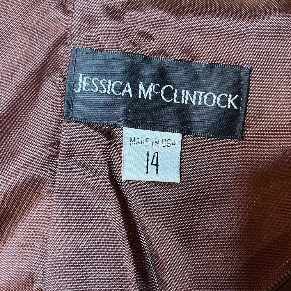 VTG Sarah McClintock Brown Corset Prom Dress Y2K 14 Fairycore Dark Grunge Gothic - Image 14