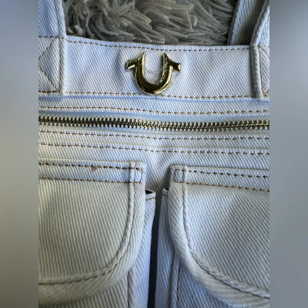 True Religion Multi-Pocket Denim Tote NWOT - Image 4