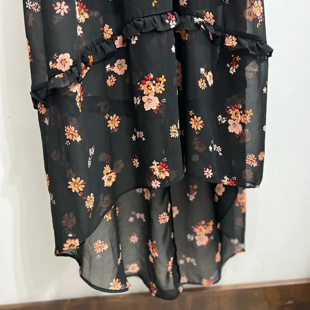 Black floral sleeveless dress Size XS - Image 3