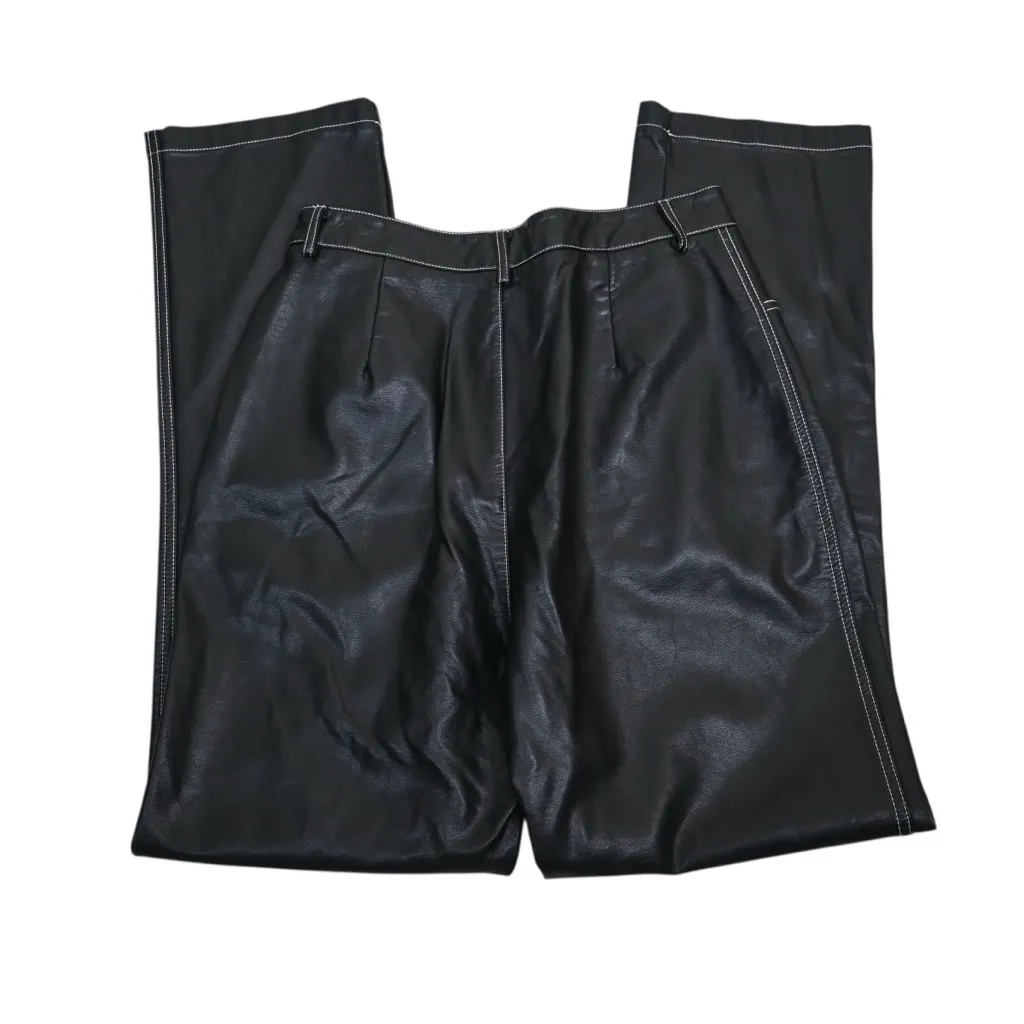 White Fox Women's L You've Got It Faux Leather Straight Leg Pants - Image 5