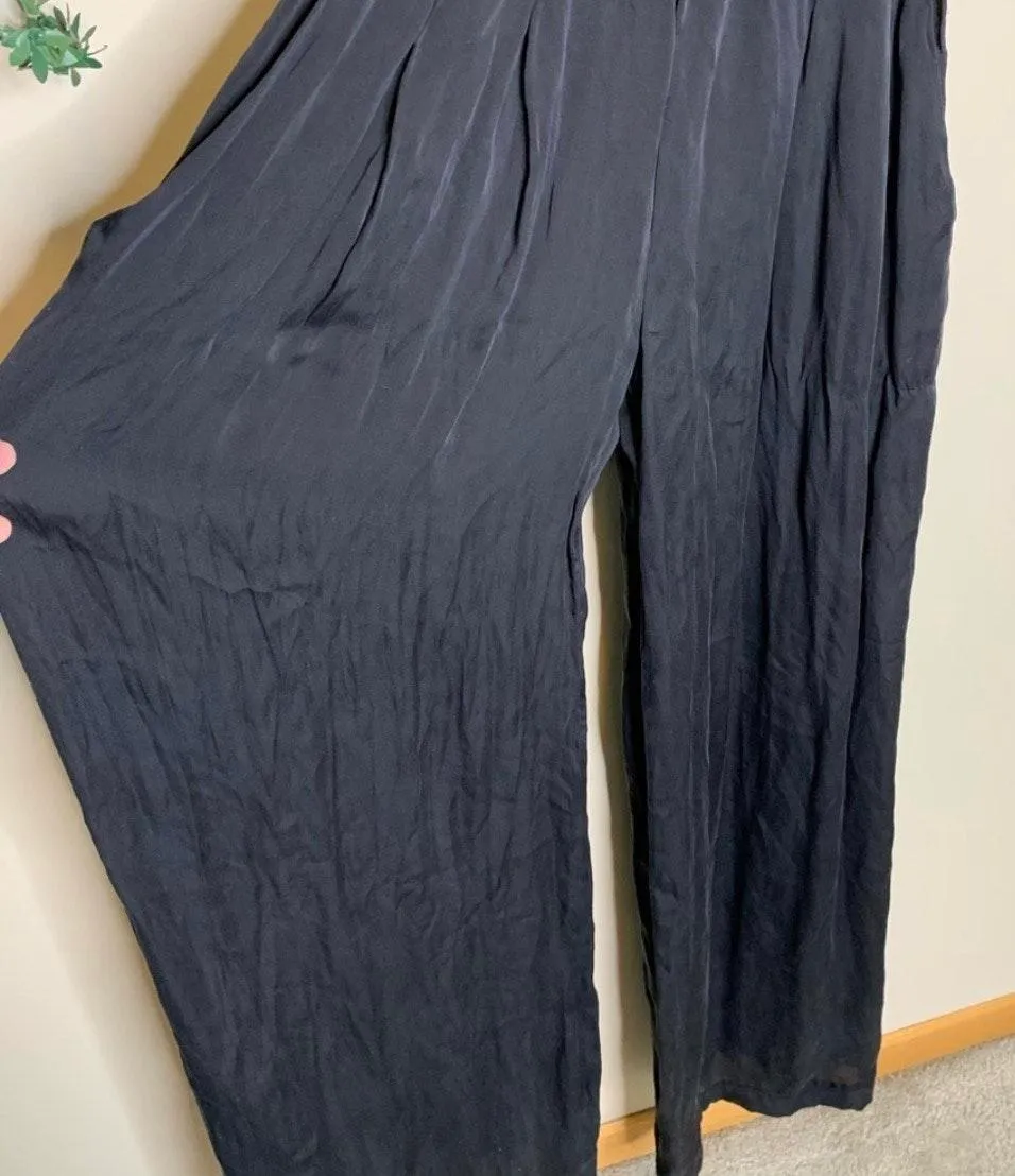 Black Silk Wide Leg Jumpsuit - Image 6