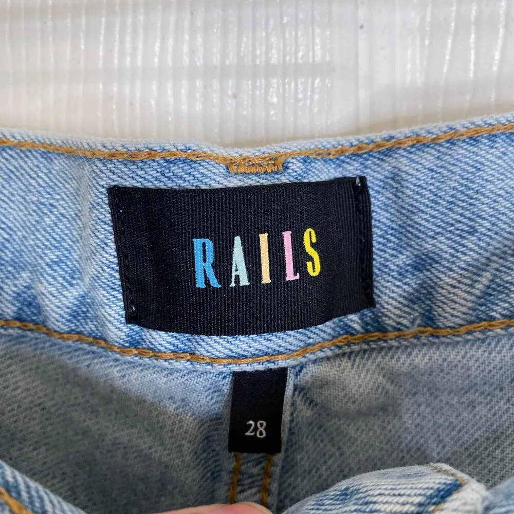 RAILS The Atwater Slouchy Straight Distressed Jeans Light Wash Size 28 Button - Image 6