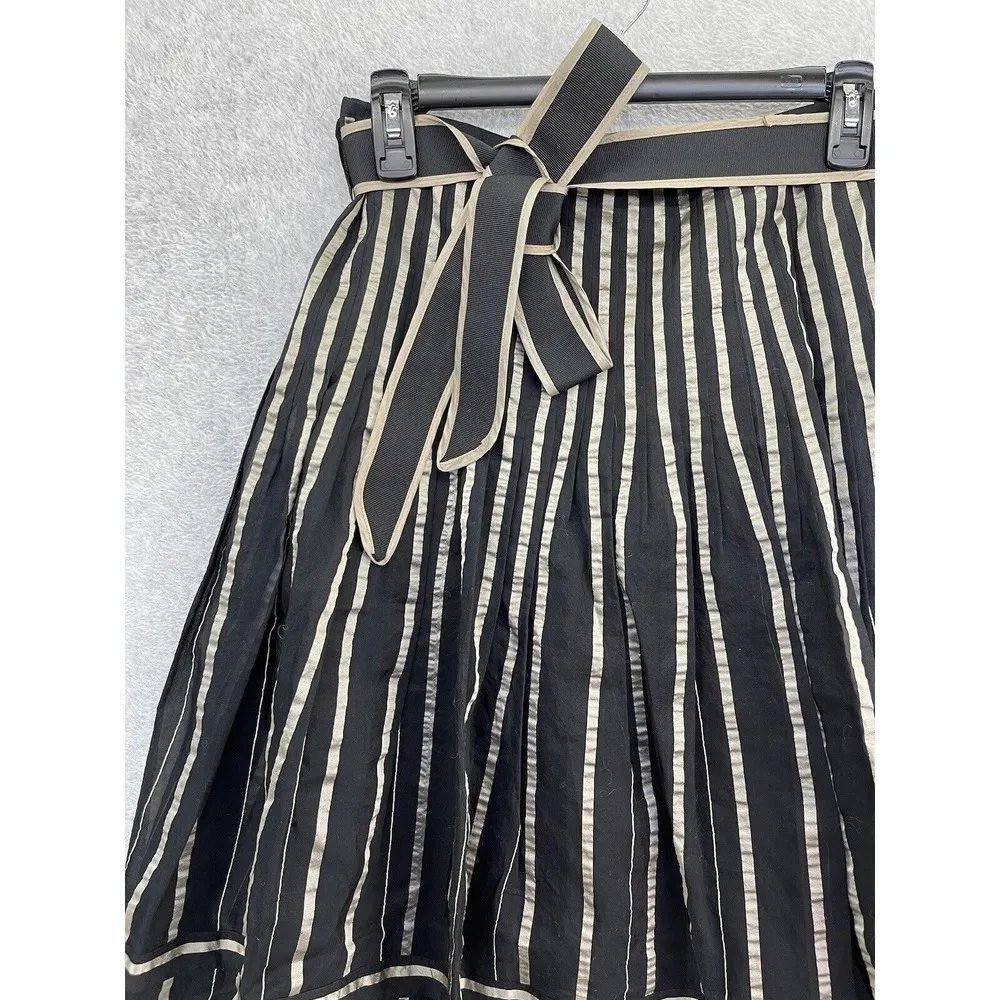 Caroll Women's Full A Line Circle Skirt 26 Waist Blue French Lined Pleated Silk - Image 10