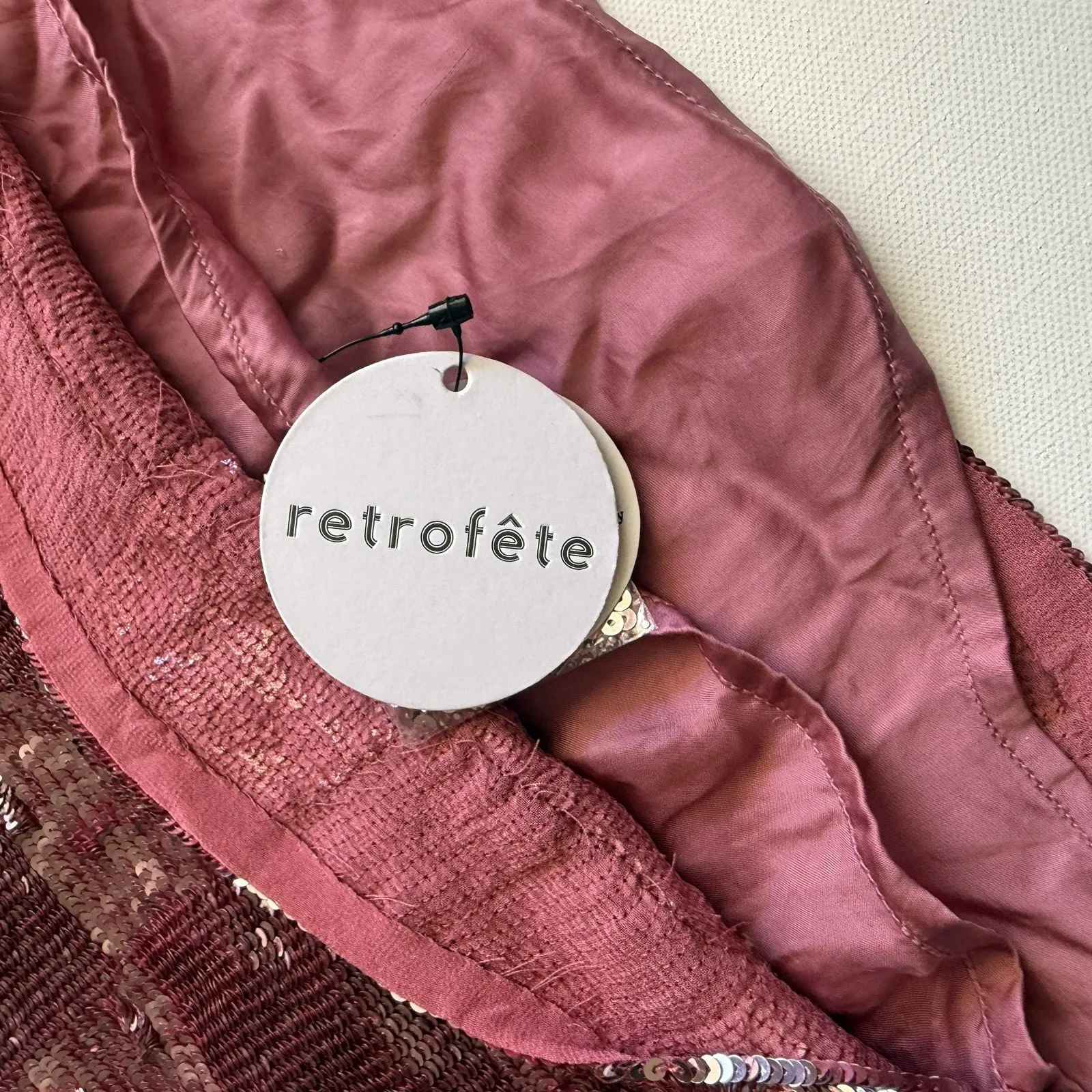 Retrofete NWT Nelly Halter Tank Top Pink‎ Sequin Halter Party Size Small Pink - Image 3