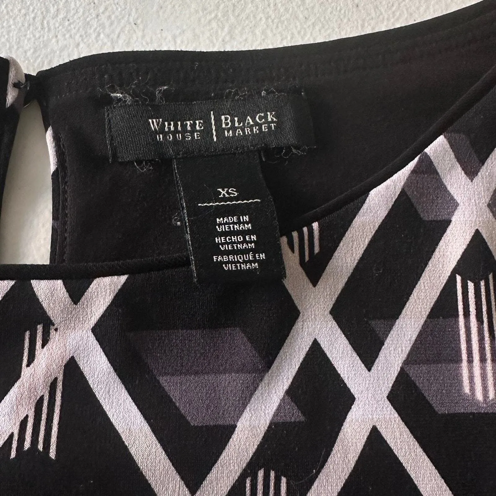 WHBM Shift Career Geometric 3/4 Sleeve Midi‎ Whimsigoth Office Siren Dress Sz XS - Image 8