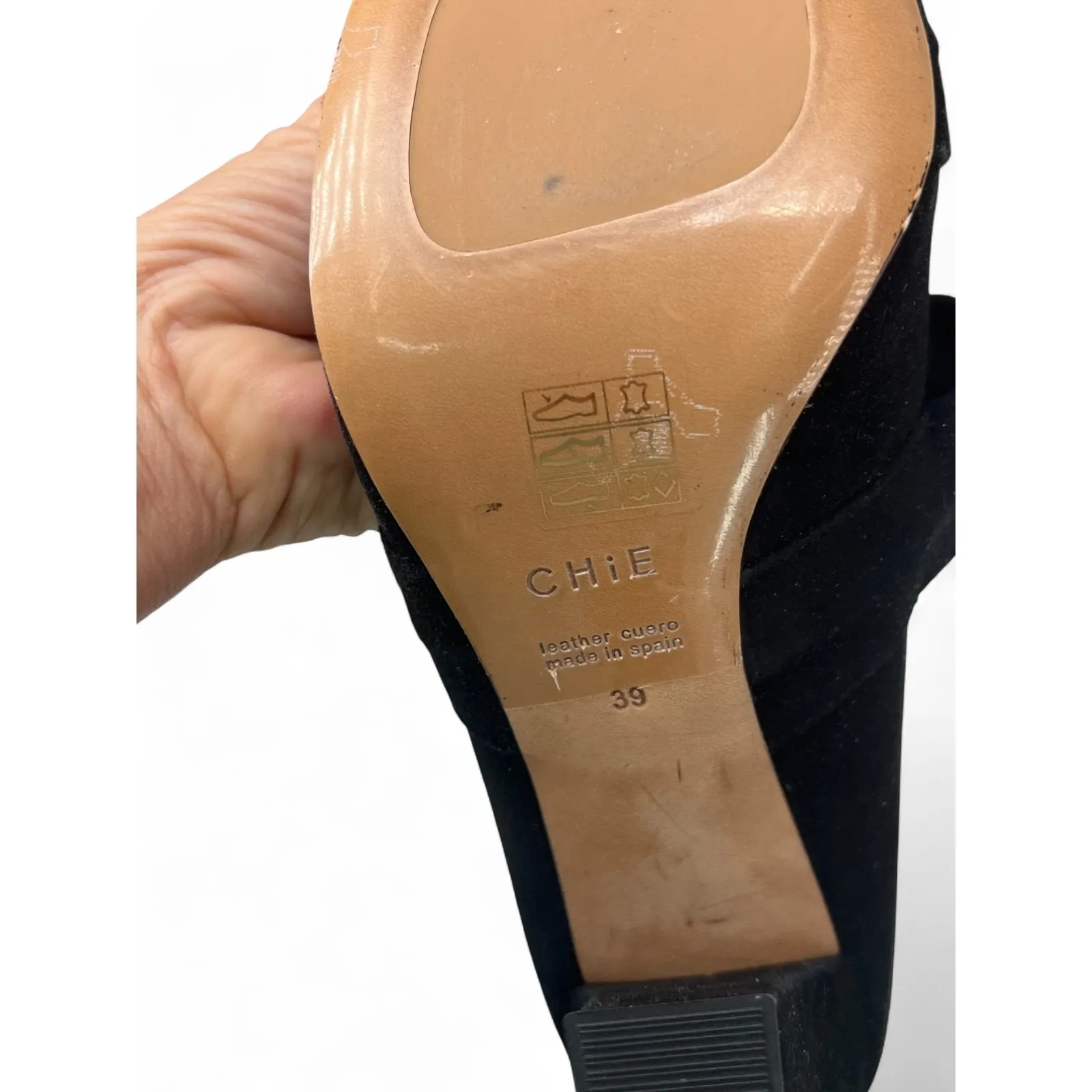 CHIE by CHIE MIHARA 39 / 9 mary jane pumps suede Bows Heels Black Block Heel - Image 7