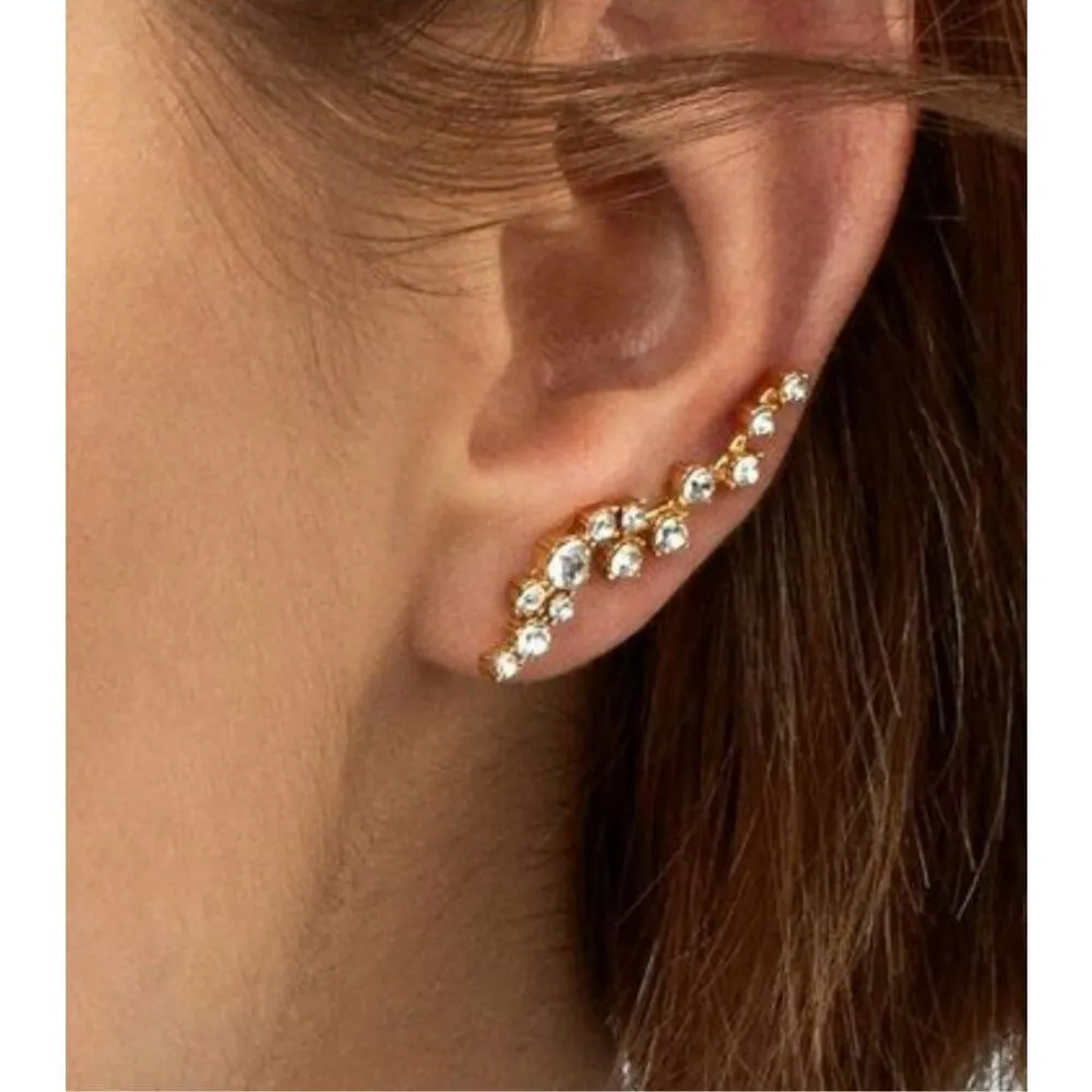 ✨ BaubleBar “Farah” Crystal Ear Crawler Earrings - Image 7