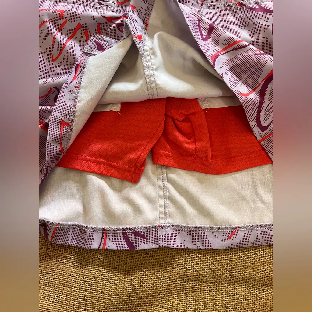 Adidas Coral Purple Activewear Skort floral pockets Climacool sz 12 golf tennis - Image 12