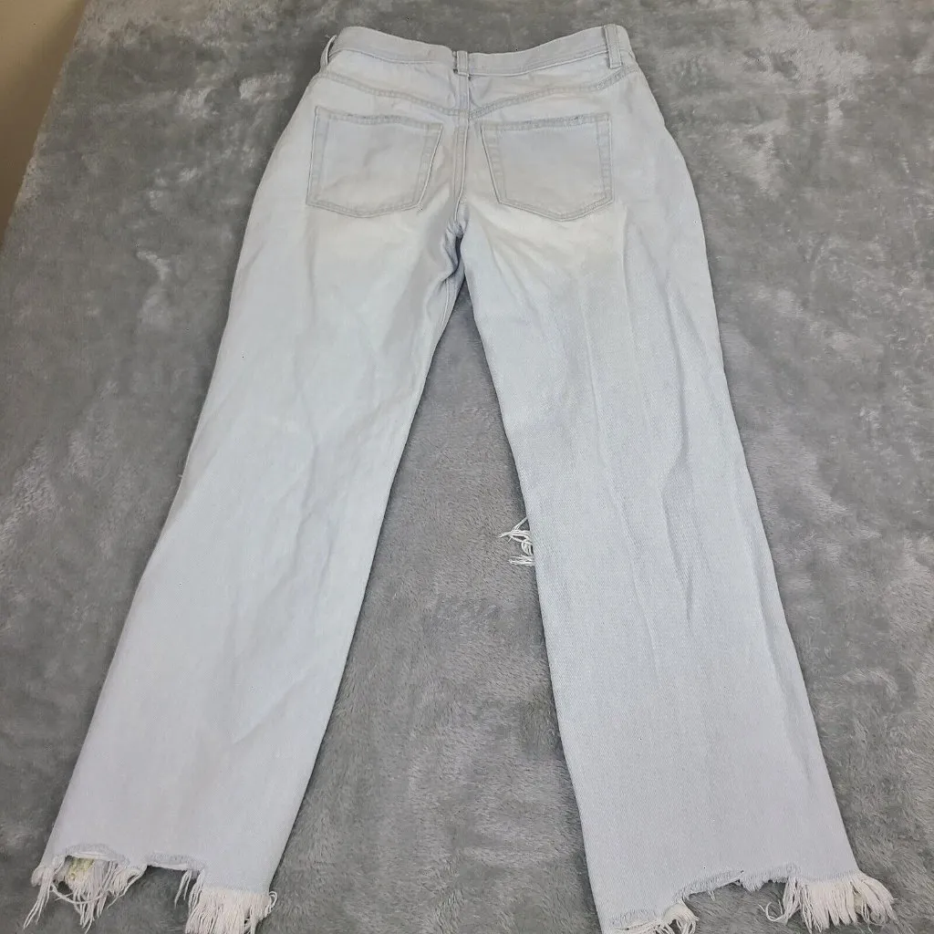 Free People Maggie Jeans Size 25* Chewed Hem‎ Distressed Straight Relaxed Ankle - Image 9