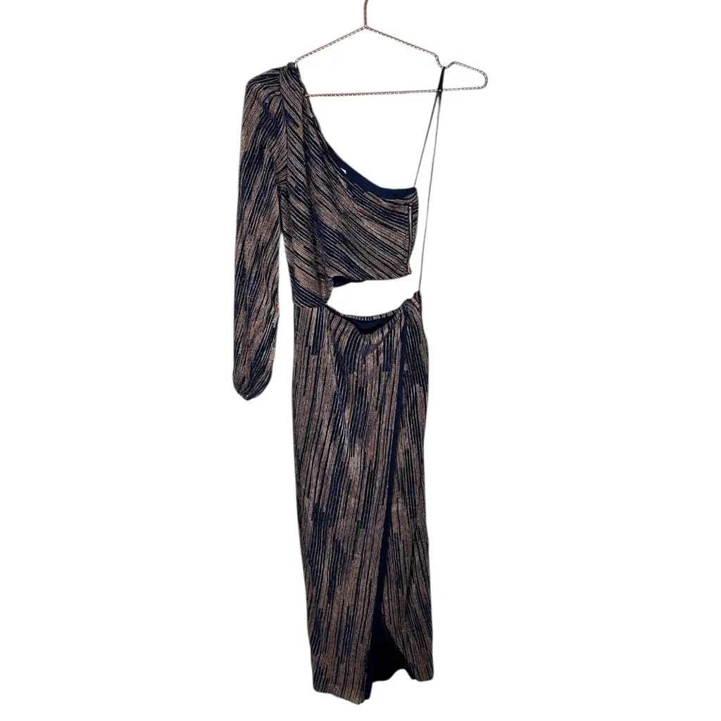 SAYLOR Laia One Shoulder Metallic Dress - Image 3
