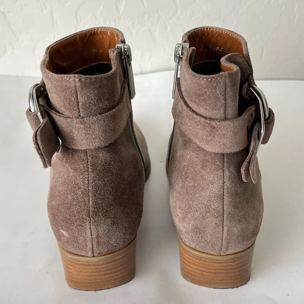 Aquatalia Faria Suede Leather Ankle Booties Taupe Size Women's 7 Celebrity Worn - Image 7