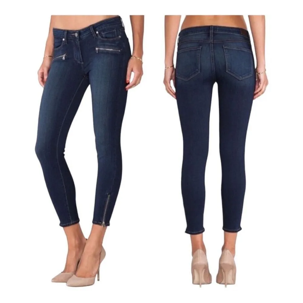 Paige Jane Zip Mid Rise Crop Ultra Skinny Jeans - Image 2