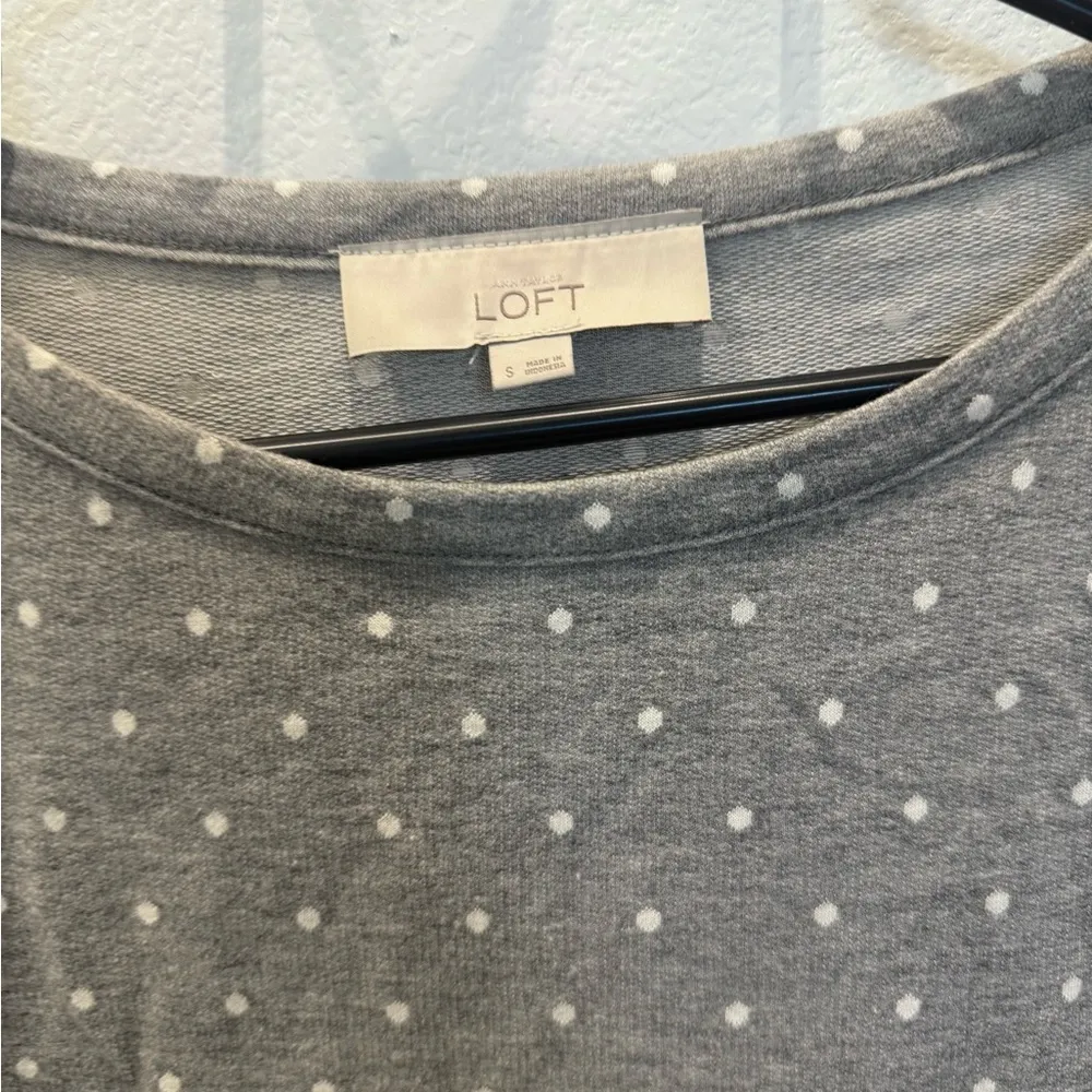 LOFT Grey Polka Dot Layered Look Top | Size S - Image 2