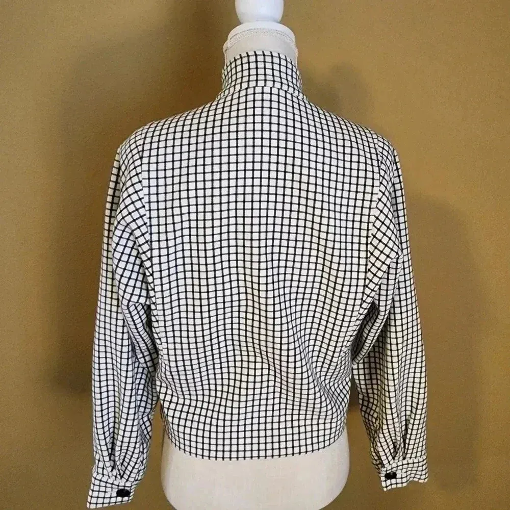 CAbi women's Windowpane Jacket Black and White XSmall Checkered - Image 6