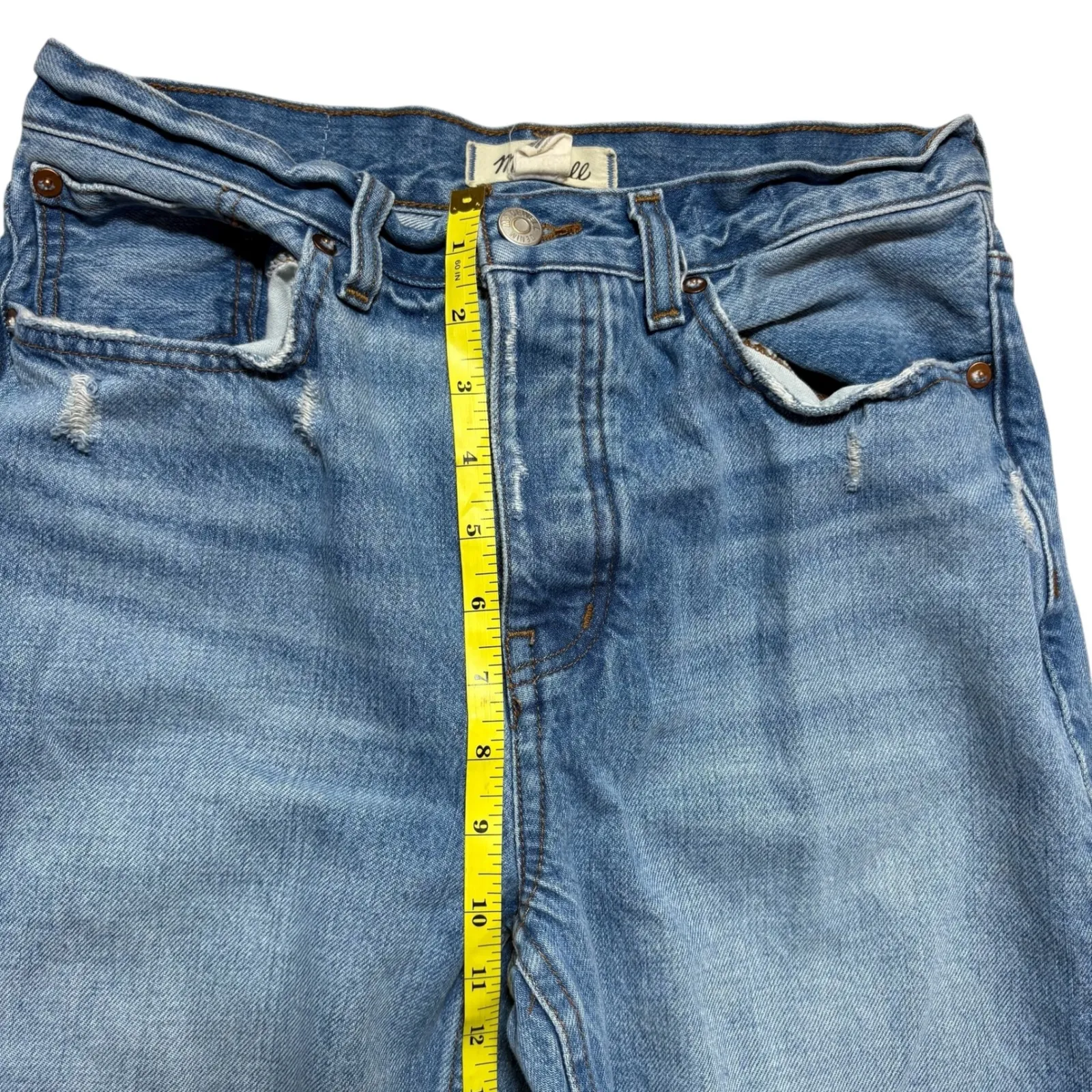 Madewell‎ Low Slung Baggy Jeans Women's Size 24 Distressed Light Wash Wide Leg - Image 8