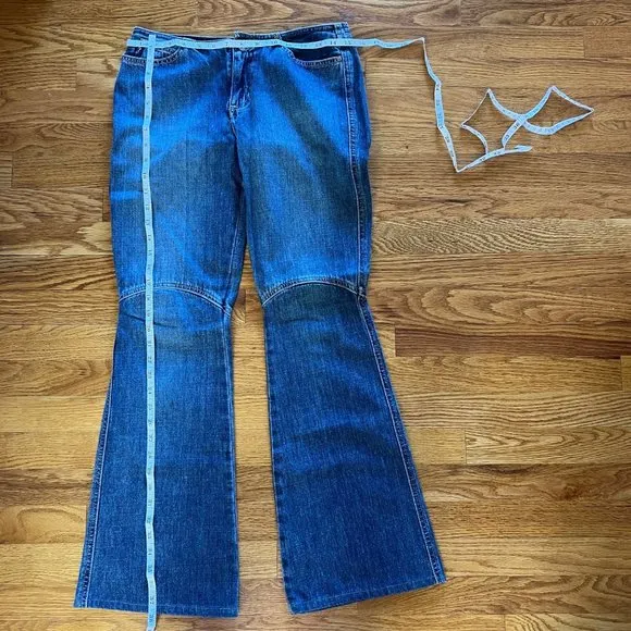 EUC Guess Vintage‎ Denim Bell Bottom Flared 70's Disco jeans Women 28 Y2K - Image 7